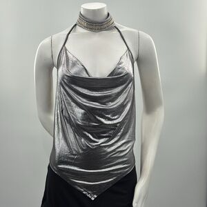 3For$20 Charlotte Russe Elegant Silver Sleeveless Party Top size SMALL NWT